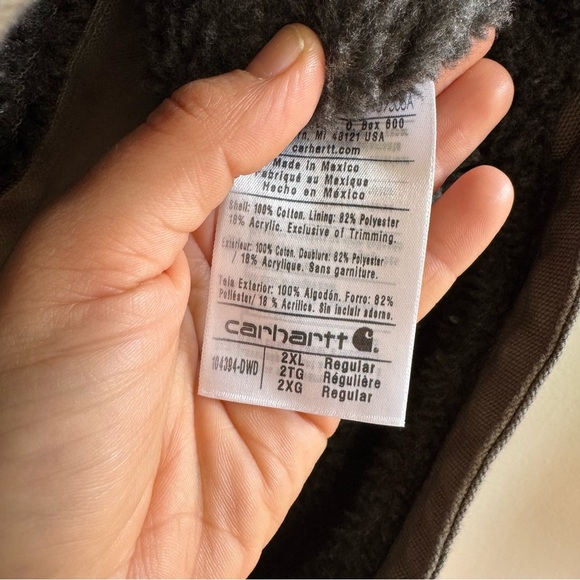 Carhartt Men's Washed Duck Sherpa-Lined Vest 2XL Driftwood - Picture 5 of 13